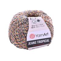 Obrázok ku produktu Pletacia priadza YarnArt JEANS TROPICAL 610 žltá čierna oranžová