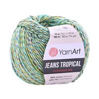 Obrázok ku produktu Pletacia priadza YarnArt JEANS TROPICAL 616 zelená žltá