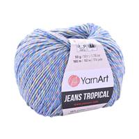 Obrázok ku produktu Pletacia priadza YarnArt JEANS TROPICAL 618 fialová modrá žltá