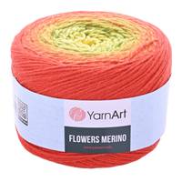 Obrázok ku produktu Pletacia vlna YarnArt FLOWERS MERINO 539 červená zelená