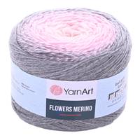 Obrázok ku produktu Pletacia vlna YarnArt FLOWERS MERINO 544 sivá ružová