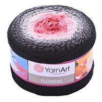 Obrázok ku produktu Pletacia bavlnená priadza YarnArt FLOWERS 260 ružová čierna