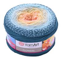 Obrázok ku produktu Pletacia bavlnená priadza YarnArt FLOWERS 270 ružová žltá modrá