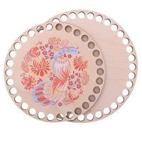 Obrázok ku produktu Drevené dno na košík okrúhle maľované páv