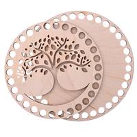 Obrázok ku produktu Drevené dno na košík okrúhle vyrezávané strom 1bal