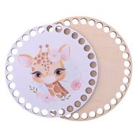 Obrázok ku produktu Drevené dno na košík okrúhle maľované 01