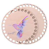 Obrázok ku produktu Drevené dno na košík okrúhle maľované 08