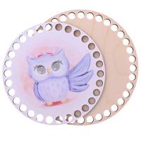 Obrázok ku produktu Drevené dno na košík okrúhle maľované 04