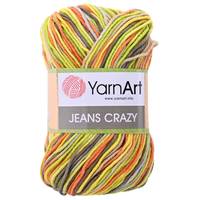 Obrázok ku produktu Pletacia priadza YarnArt JEANS CRAZY 7201 žltá oranžová sivá