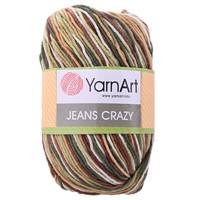 Obrázok ku produktu Pletacia priadza YarnArt JEANS CRAZY 7203 hnedá biela zelená