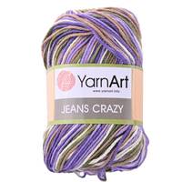 Obrázok ku produktu Pletacia priadza YarnArt JEANS CRAZY 7207 fialová hnedá biela
