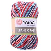 Obrázok ku produktu Pletacia priadza YarnArt JEANS CRAZY 7208 modrá červená biela