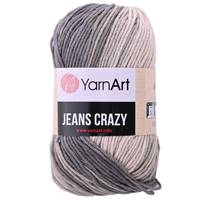 Obrázok ku produktu Pletacia priadza YarnArt JEANS CRAZY 8204 čierna sivá smotanová