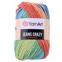 Obrázok ku produktu Pletacia priadza YarnArt JEANS CRAZY 8209 modrá zelená oranžová červená