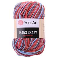 Obrázok ku produktu Pletacia priadza YarnArt JEANS CRAZY 8214 modrá červená oranžová