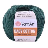 Obrázok ku produktu Pletacia priazda YarnArt BABY cotton 444 zelená tmavá