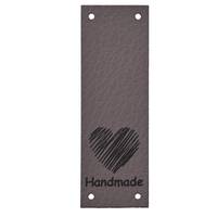 Obrázok ku produktu NÁŠIVKA handmade srdce dole sivá tmavá