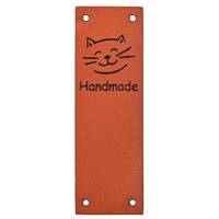 Obrázok ku produktu NÁŠIVKA handmade mačka hore oranžová tmavá