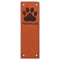 Obrázok ku produktu NÁŠIVKA handmade labka hore oranžová tmavá