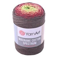 Obrázok ku produktu Špagát na macrame techniku YartArt MACRAME COTTON SPECTRUM 1305 zelená červená hnedá
