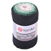 Obrázok ku produktu Špagát na macrame techniku YartArt MACRAME COTTON SPECTRUM 1315 čierna zelená smotanová