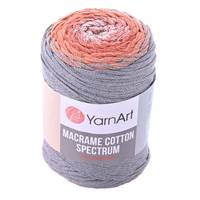 Obrázok ku produktu Špagát na macrame techniku YarnArt MACRAME COTTON SPECTRUM 1320 sivá oranžová