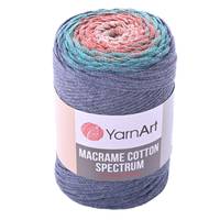 Obrázok ku produktu Špagát na macrame techniku YartArt MACRAME COTTON SPECTRUM 1327 sivá modrá oranžová