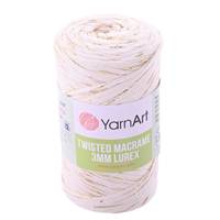 Obrázok ku produktu Špagát na macrame techniku YartArt TWISTED MACRAME LUREX 3mm 752 smotanová