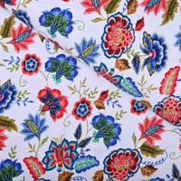 Obrázok ku produktu BAVLNENÝ ÚPLET kvety biela modá červená