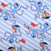 Obrázok ku produktu BAVLNENÁ LÁTKA TEPLÁKOVINA modrá svetlá biela