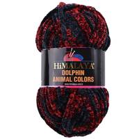 Obrázok ku produktu Pletacia priadza Himalaya DOLPHIN ANIMAL COLORS 83105 červená čierna
