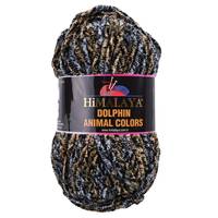 Obrázok ku produktu Pletacia priadza Himalaya DOLPHIN ANIMAL COLORS 83108 čierna sivá žltá
