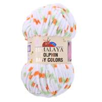 Obrázok ku produktu Pletacia priadza Himalaya DOLPHIN BABY COLORS  80401 biela oranžová zelená