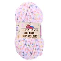Obrázok ku produktu Pletacia priadza Himalaya DOLPHIN BABY COLORS  80412 biela modrá ružová žltá