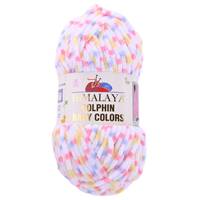 Obrázok ku produktu Pletacia priadza Himalaya DOLPHIN BABY COLORS  80417 biela modrá ružová žltá