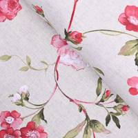 Obrázok ku produktu DEKORAČNÁ LÁTKA kvet ružová zelená béžová