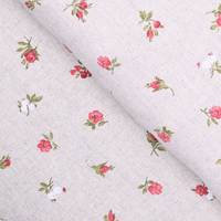 Obrázok ku produktu DEKORAČNÁ LÁTKA kvet ružová zelená béžová