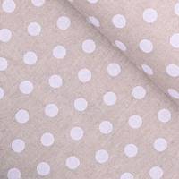 Obrázok ku produktu DEKORAČNÁ LÁTKA bodka béžová biela