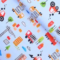 Obrázok ku produktu BAVLNENÝ ÚPLET autá modrá