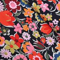 Obrázok ku produktu BAVLNENÝ ÚPLET kvety čierna žltá červená oranžová