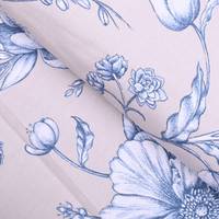 Obrázok ku produktu DEKORAČNÁ LÁTKA kvety modrá biela sivá