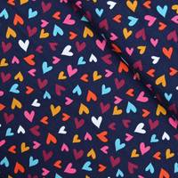 Obrázok ku produktu BAVLNENÝ ÚPLET srdiečka žltá modrá biela