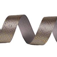 Obrázok ku produktu STUHA atlasová vzory 3D potlač 25mm sivá žltá