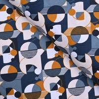 Obrázok ku produktu BAVLNENÁ LÁTKA vzory modrá okrová sivá smotanová biela