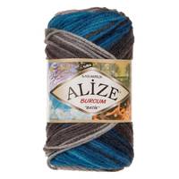 Obrázok ku produktu Pletacia priadza Alize BURCUM BATIK 4200 biela sivá modrá