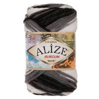 Obrázok ku produktu Pletacia priadza Alize BURCUM BATIK 4428 čierna sivá biela