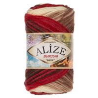 Obrázok ku produktu Pletacia priadza Alize BURCUM BATIK 4574 hnedá béžová červená