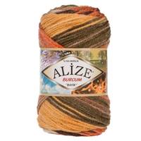 Obrázok ku produktu Pletacia priadza Alize BURCUM BATIK 6060 béžová hnedá červená žltá