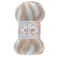 Obrázok ku produktu Pletacia priadza Alize BABY BEST BATIK 6657 béžová hnedá modrá