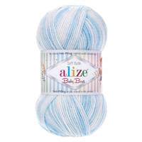 Obrázok ku produktu Pletacia priadza Alize BABY BEST BATIK 6669 biela modrá